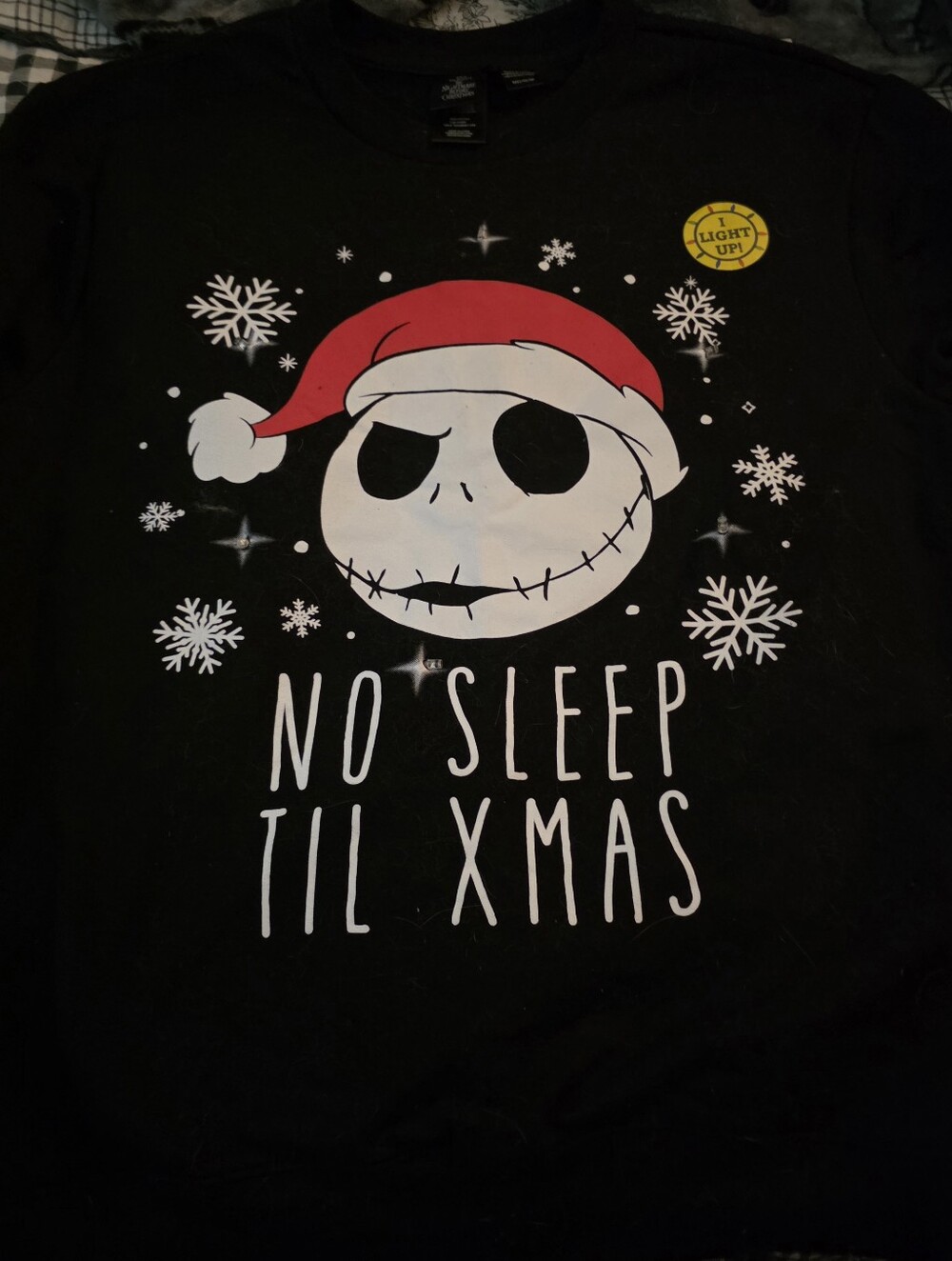 Womens Black 'No Sleep Til Xmas' Holiday Light Up Sweater